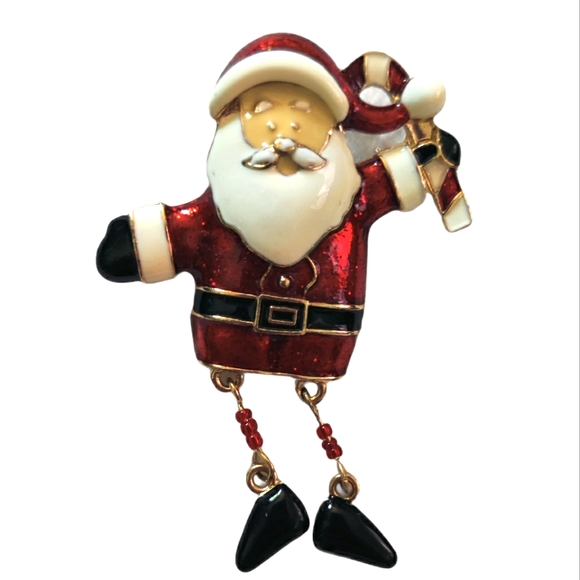 Santa Christmas holiday brooch pin - Picture 1 of 2